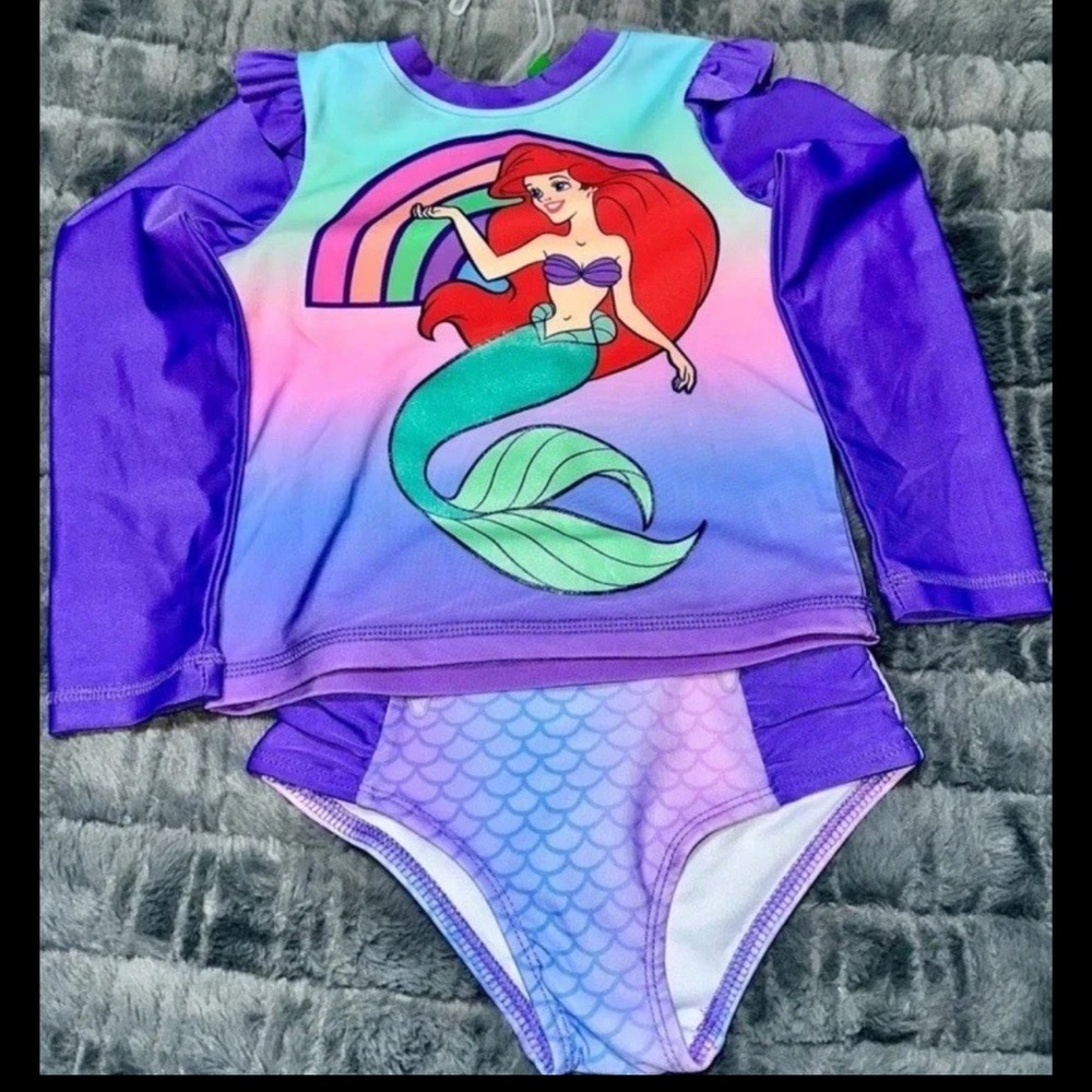 Disney Princess Ariel Swim Set - Purple and Aqua - NWT - size 10-12